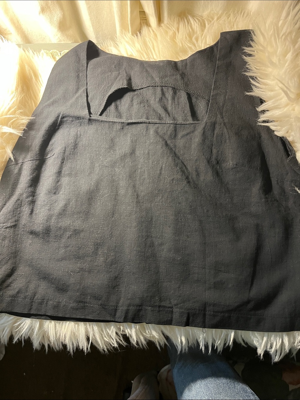 Temu Black Square Neck Tank Top and shorts set